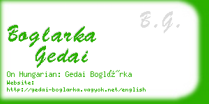 boglarka gedai business card